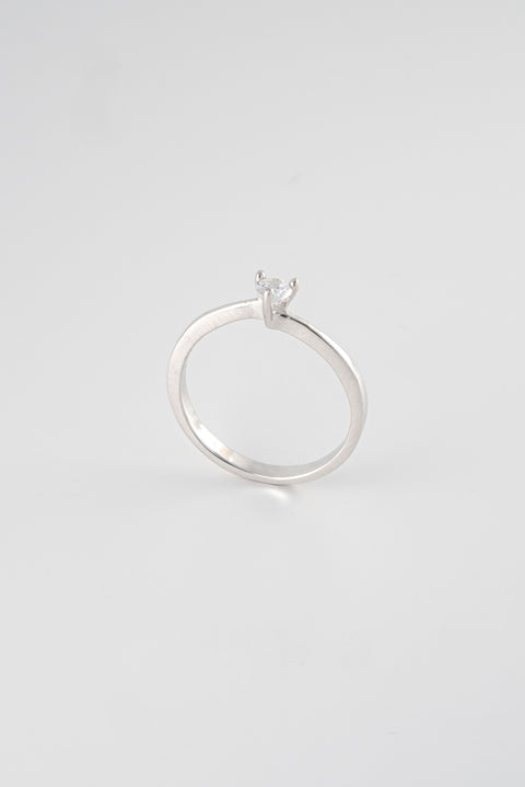Anillo Compromiso Oro Blanco 18k Circones / NA65 / T: 6 3/4 / P: 2,2 gr
