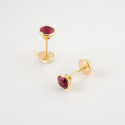 Topos Bisel Circon Fucsia Oro Amarillo 18k / NA158 / M: 5mm - P: 0,7 gr