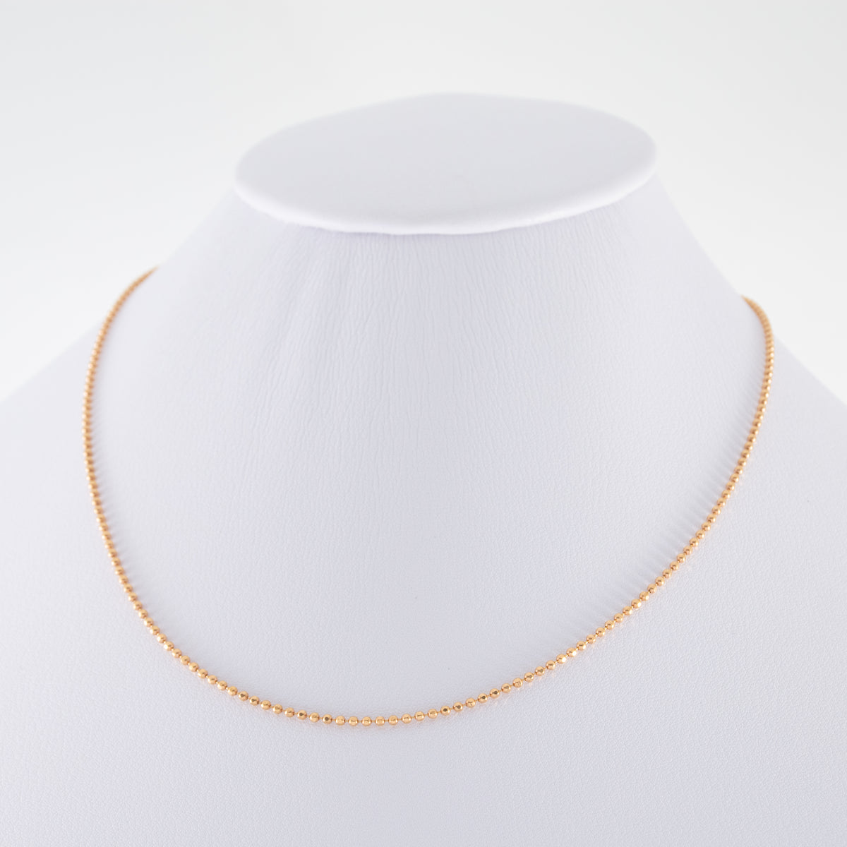 Cadena Mini Militar Diamantado Oro Rosado 18k / ITA237 / 40 cms / M: 1.5 / P: 3.5 gr