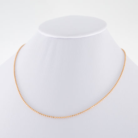 Cadena Mini Militar Diamantado Oro Rosado 18k / ITA237 / 40 cms / M: 1.5 / P: 3.5 gr