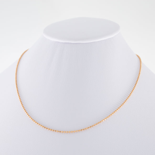 Cadena Mini Militar Diamantado Oro Rosado 18k / ITA237 / 40 cms / M: 1.5 / P: 3.5 gr