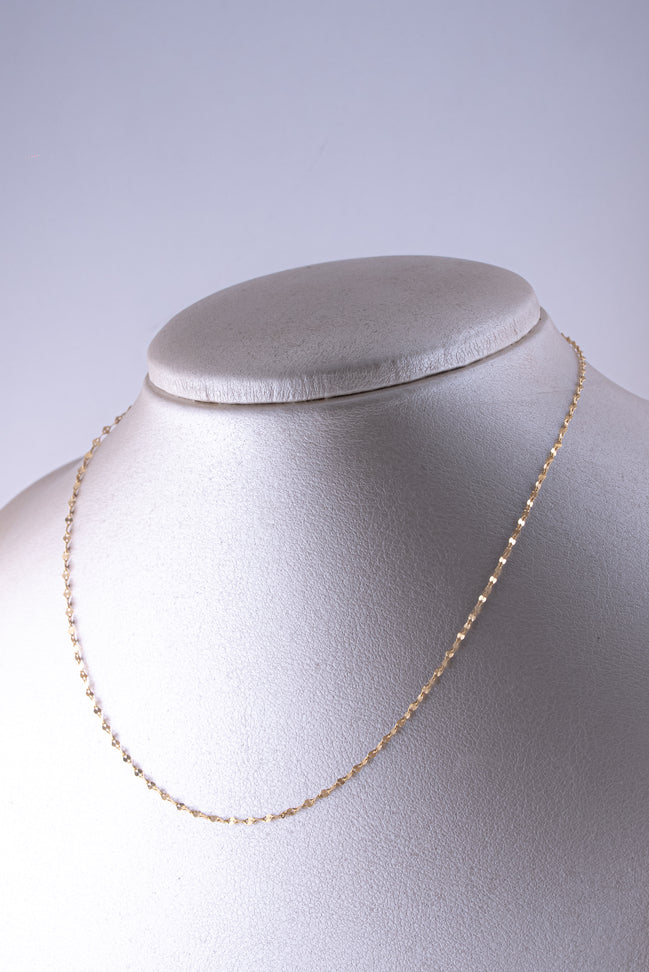 Cadena Eslabon Espejo Oro Amarillo 18k /ITA188 / 40 cms / P: 1,1 gr