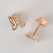 Topos Mariposa Circones Oro Rosado 18k /NA09 / M: 7 mm x 7 mm / P: 0,9 gr