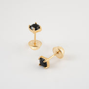 Topos Circon Negro Oro Amarillo 18k / NA160 / M: 4mm x 4 mm / P: 0,8 gr