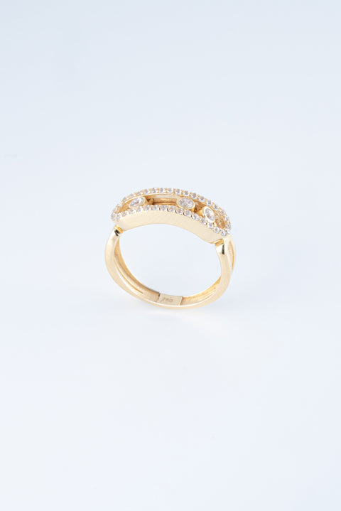 Anillo Circones Oro Amarillo 18k / ITA71 / T: 7 / P: 3,3 gr