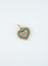Dije Corazon Esmeraldas y Diamantes Oro Amarillo 18k /DED07 / M: 2 cms x 1,5 cms