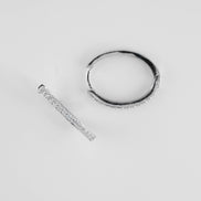 Candongas Ovalada Circones Oro Blanco 18k / NA08 / M: 1.3 cms / P: 1.8 gr