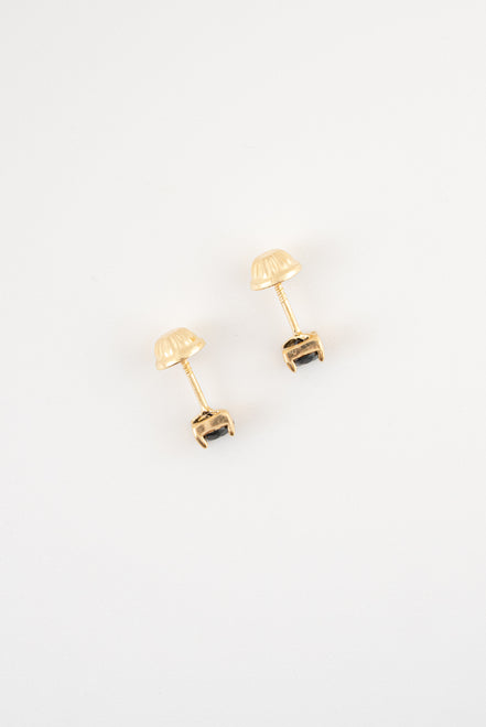 Topos Circon Negro Oro Amarillo 18k / NA160 / M: 4mm x 4 mm / P: 0,8 gr