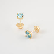 Topos Circon Azul Claro Oro Amarillo 18k / NA16 / M: 5 mm x 5 mm / P: 1,1 gr