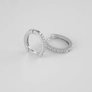 Candongas Ovalada Circones Oro Blanco 18k / NA08 / M: 1 cms / P: 1.3 gr