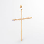 Dije Cruz Circones Blancos Oro Rosado 18k /NA102/ M: 5.5 cms x 2.6 cms / P: 2,5 gr
