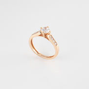 Anillo Compromiso Oro Rosado 18k Circones / NA64 / T: 6 / P: 2,8 gr