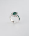 Anillo Elen Esmeraldas y Diamantes 18k oro blanco/  Talla: 6 EG: 1.83 QTS - D:0,21 QTS Nacional
