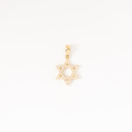 Dije Estrella David Oro Circones Amarillo 18k / NA102 / M: 2 cms x 1,3 cms / P: 1.2 gr