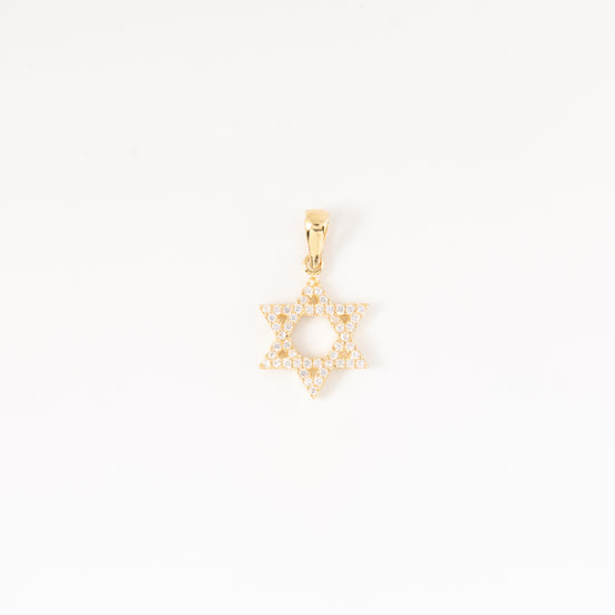 Dije Estrella David Oro Circones Amarillo 18k / NA102 / M: 2 cms x 1,3 cms / P: 1.2 gr
