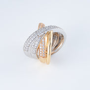 Anillo Tres Oros (Amarillo- Rosado- Blanco) 18k Circones / NA49 / T: 7 / P: 11,2 gr