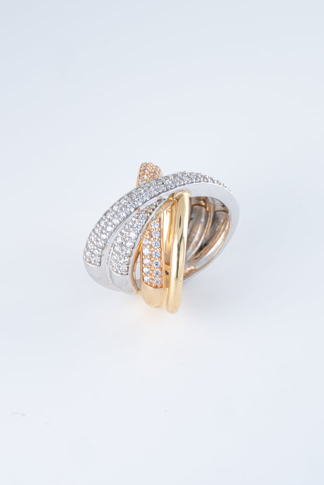 Anillo Tres Oros (Amarillo- Rosado- Blanco) 18k Circones / NA49 / T: 7 / P: 11,2 gr