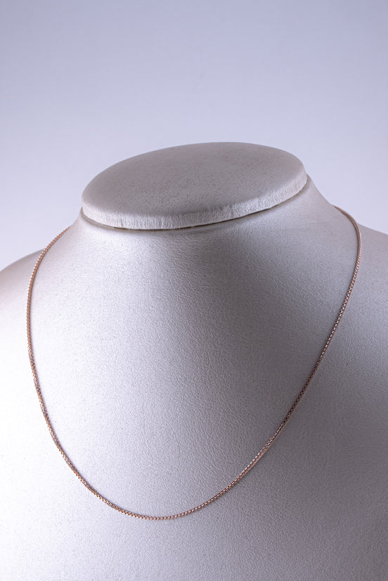 Cadena Veneciana Bicolor Diamantada ( Oro Blanco - Rosado ) 18k / ITA99 / 45 cms / P:4,8 gr