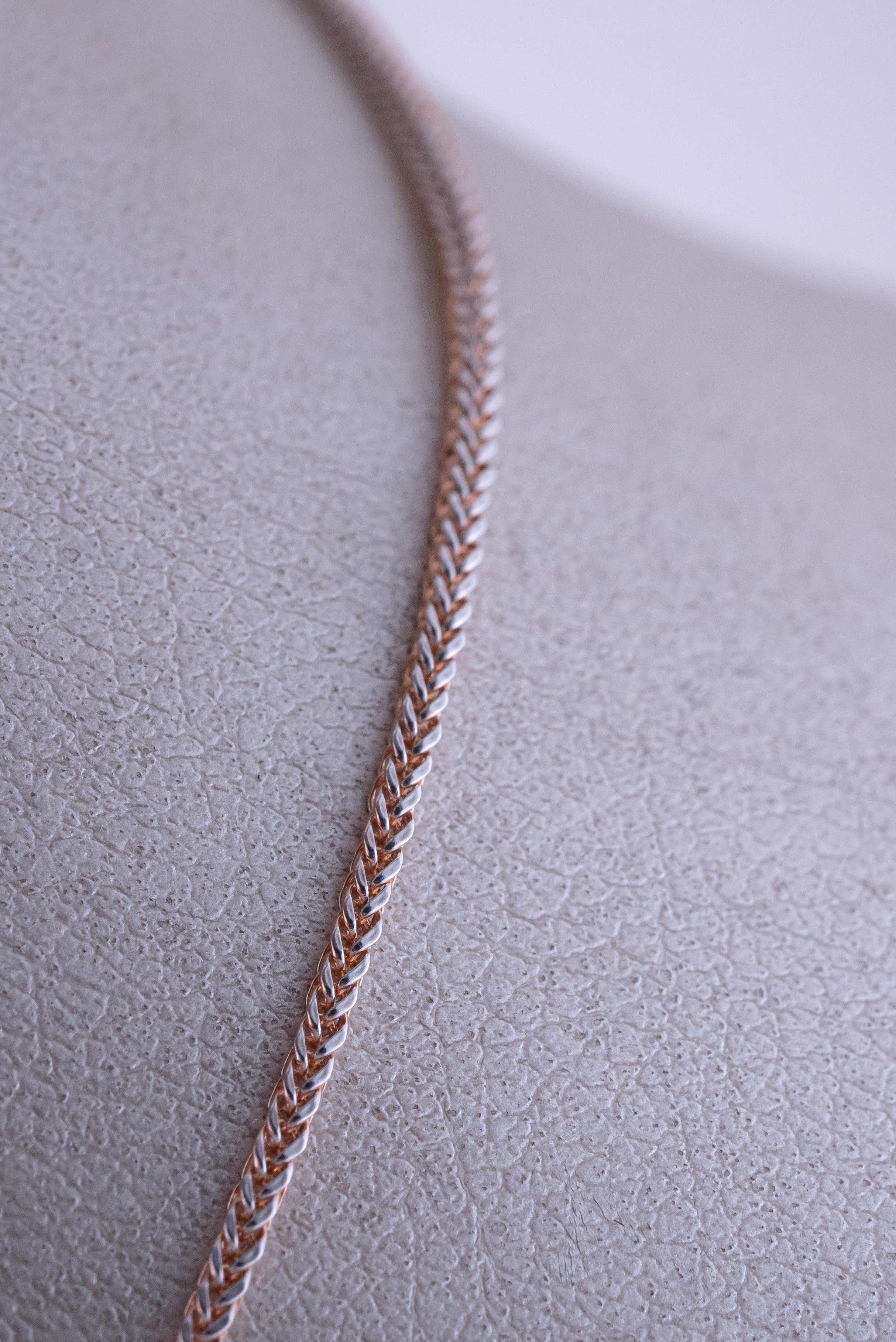 Cadena Franco Bicolor (Oro Rosado - Blanco) 18k / ITA163 / 50 cms / P: 2,4 gr