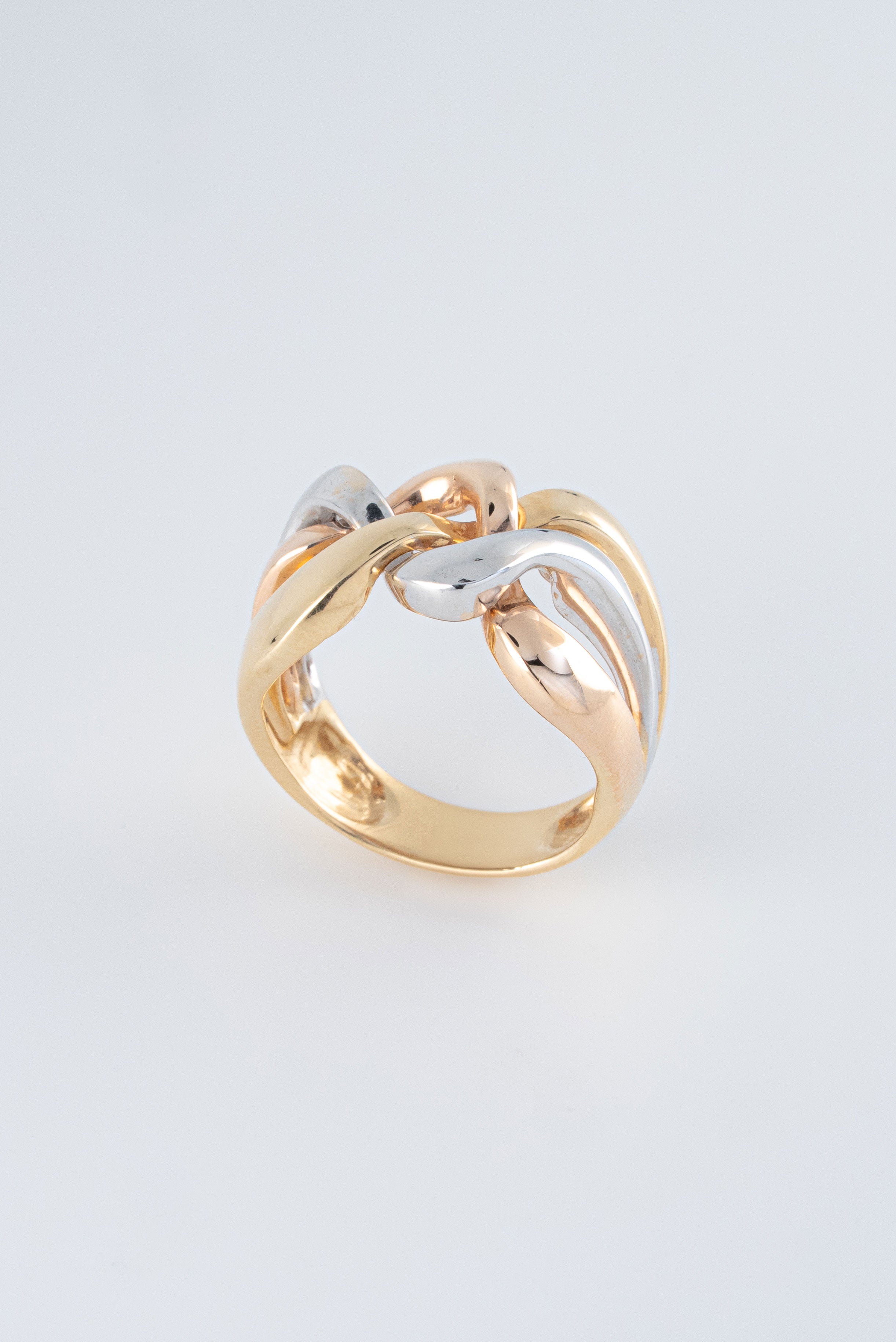 Anillo Liso Tres Oros (Amarillo- Rosado- Blanco) 18k / NA49 / T: 7 / P: 8,8 gr