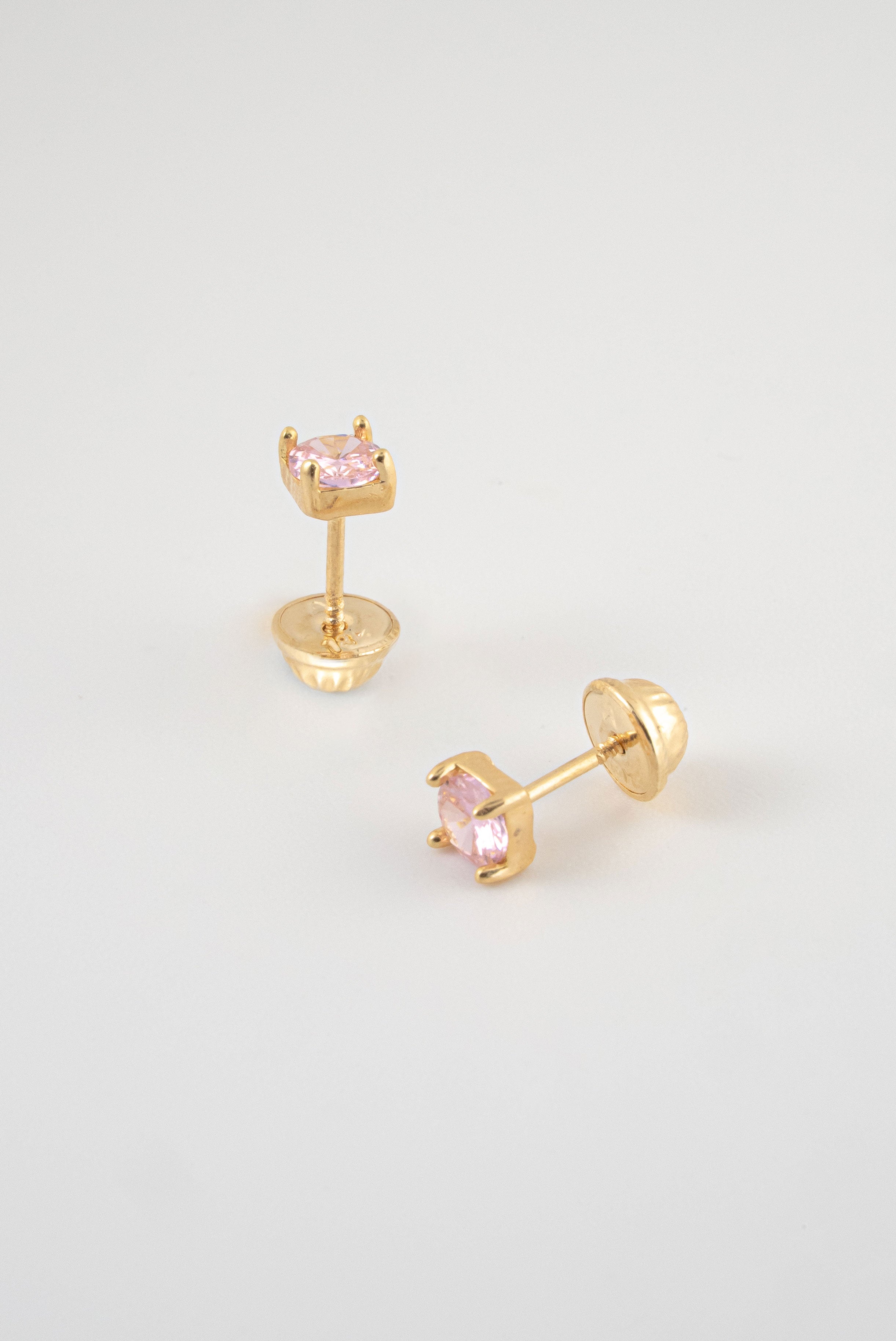 Topos Circon Rosado Oro Amarillo 18k / NA160/ M: 4 mm x 4 mm / P: 0,8 gr