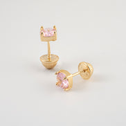 Topos Circon Rosado Oro Amarillo 18k / NA16 / M: 5 mm x 5 mm / P: 1,1 gr