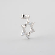 Dije Estrella David Lisa Oro Blanco 18k / NA102 / M: 2 cms x 1,2 cms / P: 1,3 gr