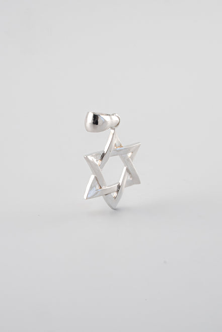 Dije Estrella David Lisa Oro Blanco 18k / NA102 / M: 2 cms x 1,2 cms / P: 1,3 gr