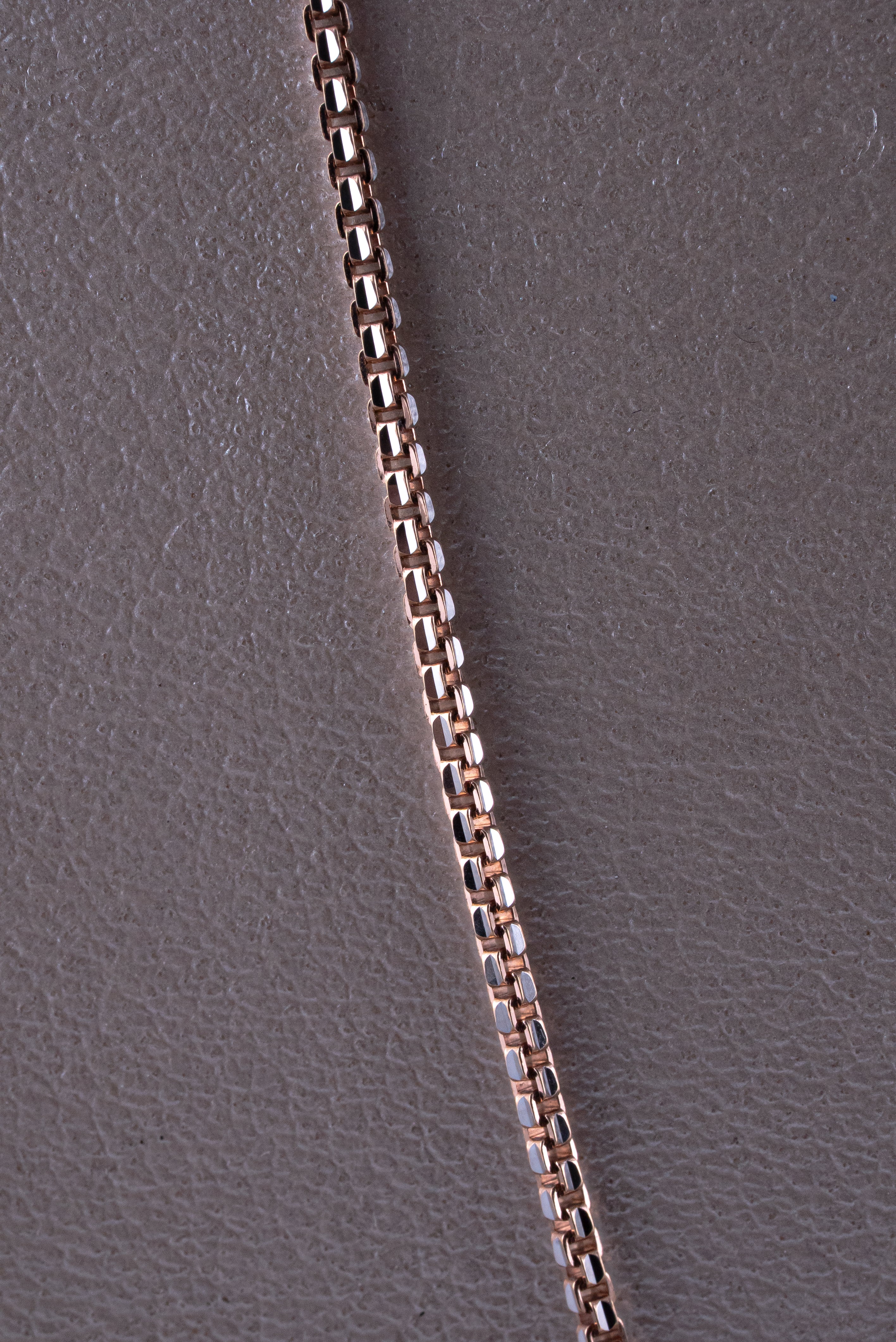 Cadena Veneciana Bicolor Diamantada ( Oro Blanco - Rosado ) 18k / ITA106 / 70 cms / P: 11,9 gr
