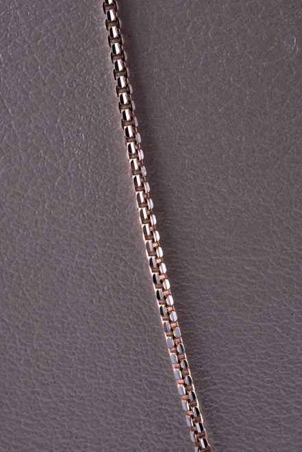 Cadena Veneciana Bicolor Diamantada ( Oro Blanco - Rosado ) 18k / ITA106 / 70 cms / P: 11,9 gr