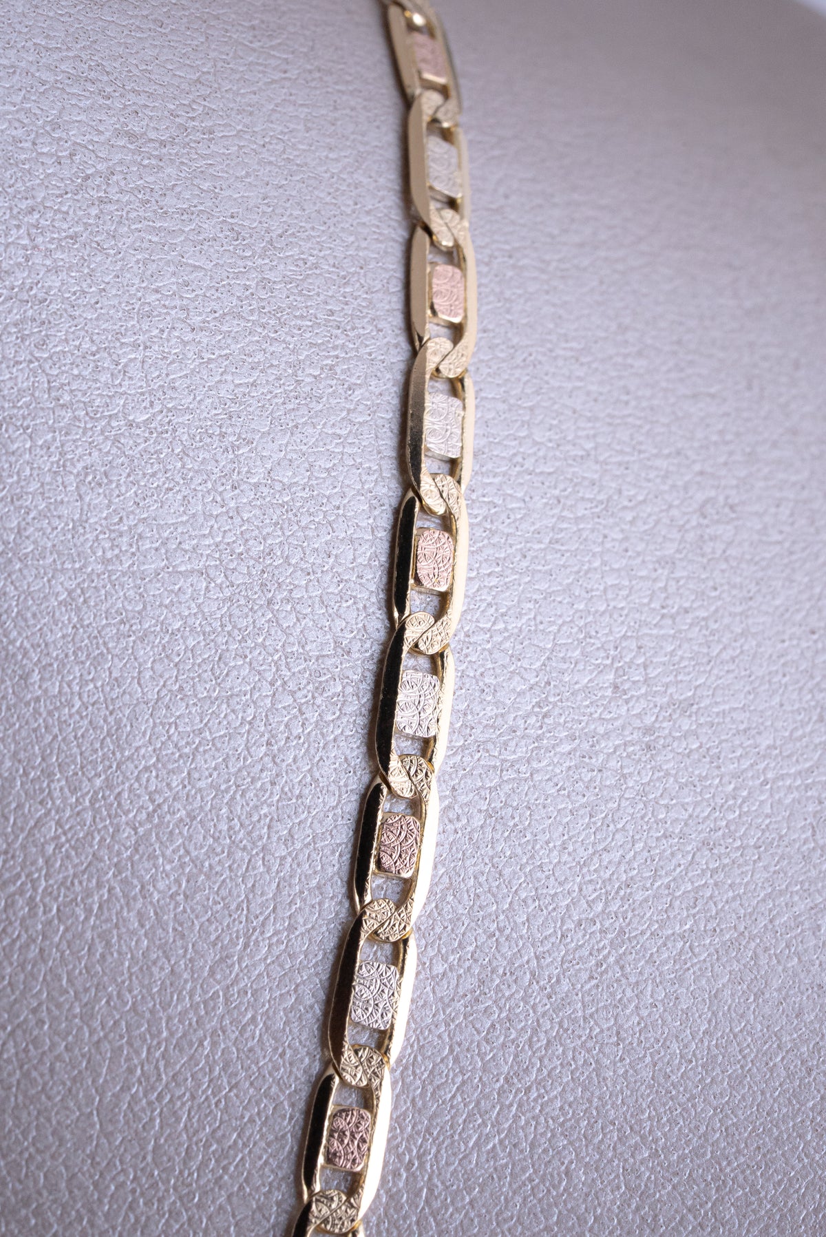 Cadena Escalera Tres Oros 18k /ITA84 / 60 cms / P: 18,7 gr