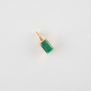 Dije Esmeralda Rectangular Oro Amarillo 18k / DE73 / M: 4 mm x 6 mm