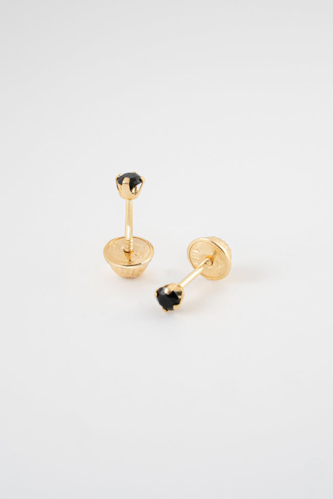 Topos Ciron Negro Oro Amarillo 18k /NA163 / M: 3 mm x 3 mm / P: 0,5 gr