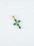 Dije Cruz Esmeralda y Diamantes Oro Amarillo 18k / DED42/ E:0,50 quilates D:0,04 quilates / M: 2,1 cms x 1,2 cms