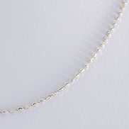 Cadena Militar Ovalada Diamantada Oro Blanco 18k / ITA220 / 40 CMS / M: 2mm / P: 6 gr