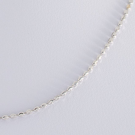 Cadena Militar Ovalada Diamantada Oro Blanco 18k / ITA220 / 40 CMS / M: 2mm / P: 6 gr