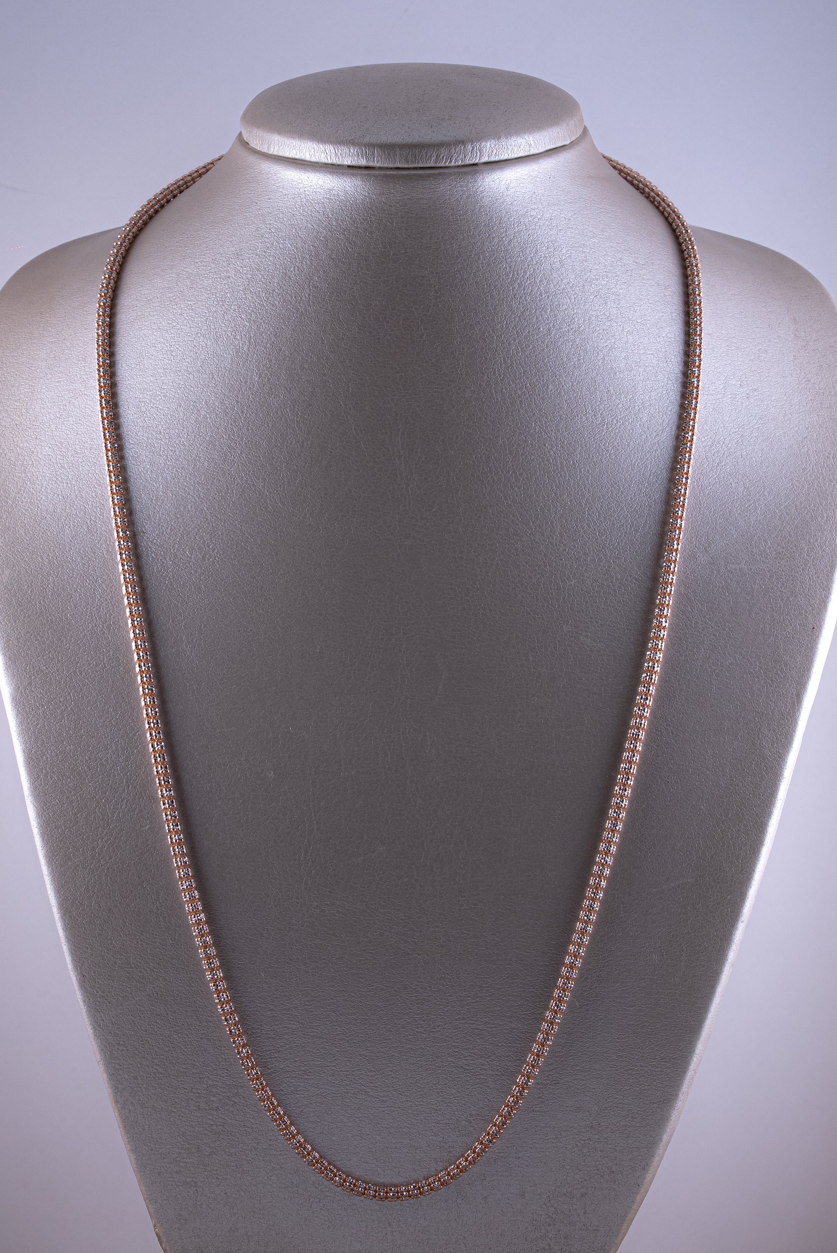 Cadena Ice Diamantado Bicolor (Oro Rosado-Blanco) 18k /ITA266/ 70 cms / 28,4 gr