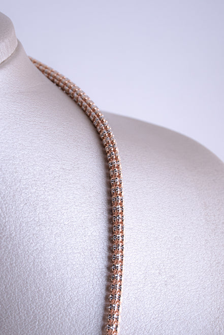 Cadena Ice Diamantado Bicolor (Oro Rosado-Blanco) 18k /ITA266/ 70 cms / 28,4 gr