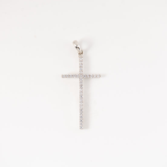 Dije Cruz Circones Oro Blanco 18k / NA102 / M: 3.5 cms x 2 cms / P: 1.6 gr
