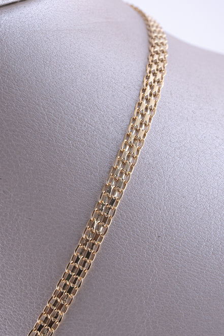 Cadena Bismark Doble Carril Oro Amarillo 18k /ITA50 / 45 cms / P: 6.6 gr