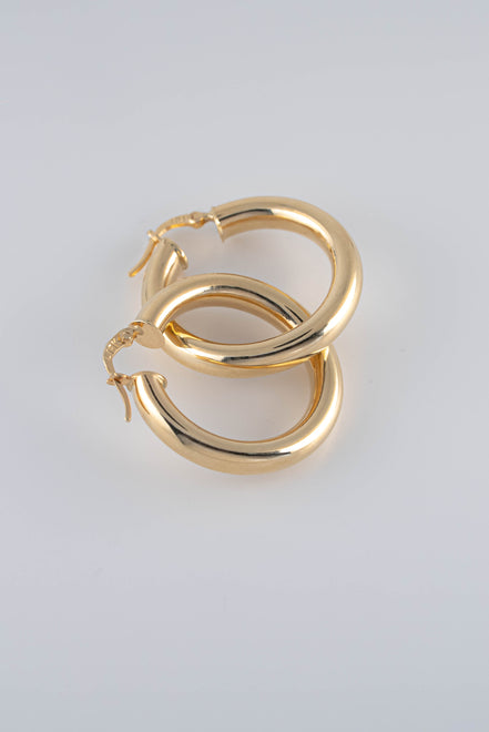 Candongas Tubulares Lisas Oro Amarillo 18k / NA08 / M: 2,8 cms / P: 5.2 gr