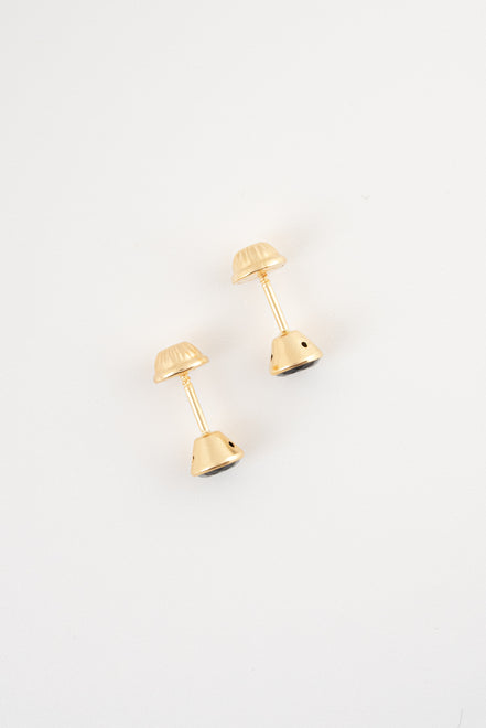 Topos Bisel Circon Negro Oro Amarillo 18k / NA158 / M: 5mm / P: 0,7 gr