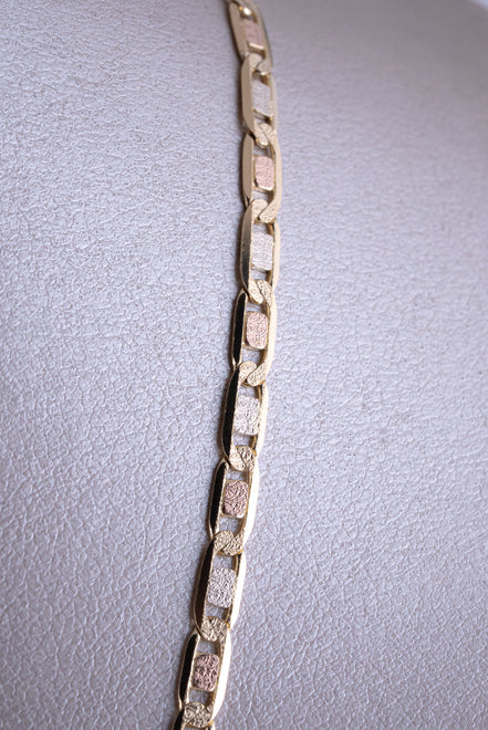 Cadena Escalera Tres Oros 18k /ITA84 / 60 cms / P: 18,7 gr