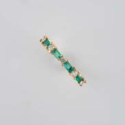 Anillo Esmeraldas y Diamantes 18k oro amarillo / Talla 6 Nacional