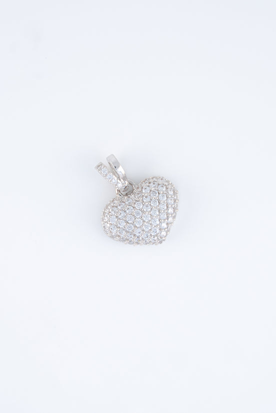 Dije Corazon Circones Oro Blanco 18k /NA102 / M: 1,6 cms x 1,4 cms / P: 2gr