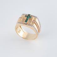 Anillo Oro Amarillo 18k Circones /NA54/ T: 8.5 / Peso: 8,8 gr
