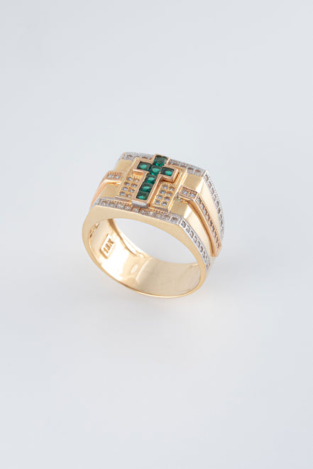 Anillo Oro Amarillo 18k Circones /NA54/ T: 8.5 / Peso: 8,8 gr