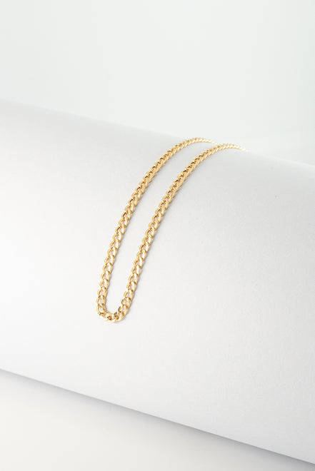 Pulsera Cubana Oro Amarillo 18k / ITA02 / M: 19 cms x 3 mm / P: 1 gr