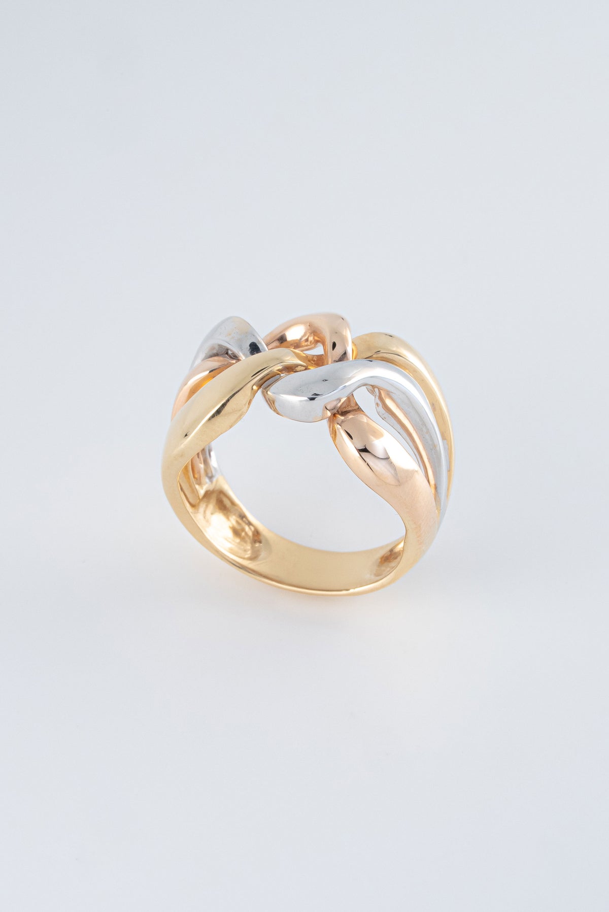 Anillo Liso Tres Oros (Amarillo- Rosado- Blanco) 18k / NA49 / T: 7 / P: 8,8 gr