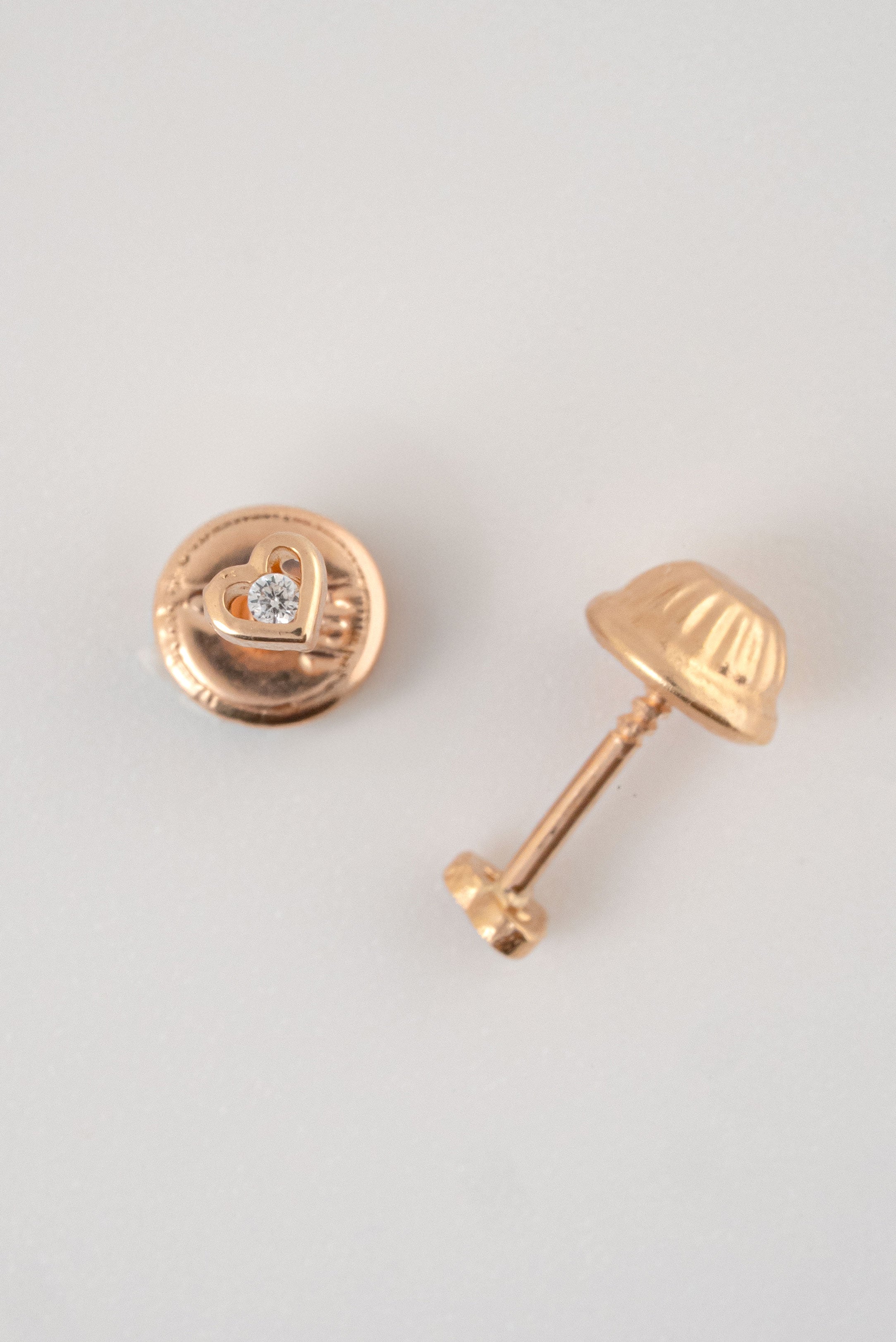 Topos Corazon Silueta Circon Oro Rosado 18k / NA09 / M: 3 mm x 3 mm / P: 0,5 gr